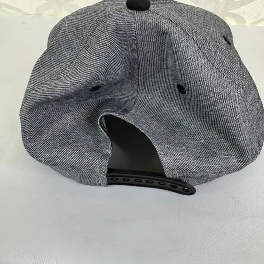 Disney‎ Parks Mickey Mouse Glasses Grey Heather Snapback Hat Flat Brim Adult